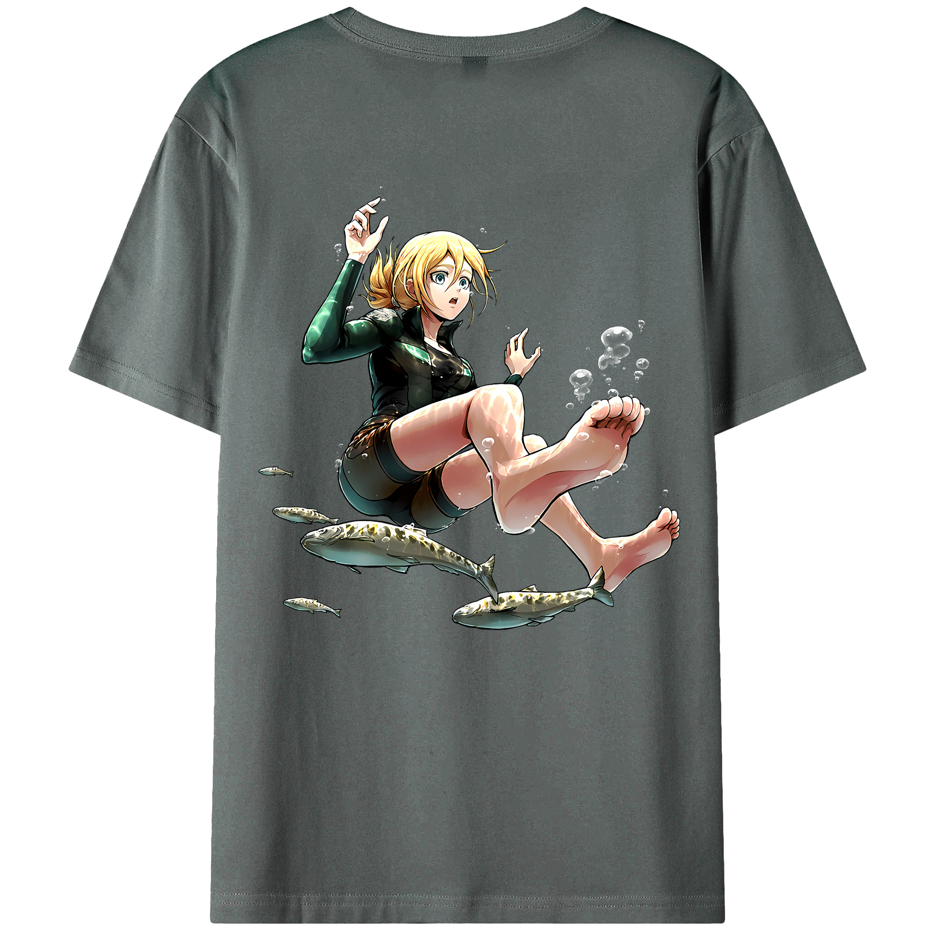 （画像用） 進撃の巨人 クリスタ·レンズ Attack on Titan Christa Lenz 綿100％ メンズ半袖Tシャツ（バックプリント） 通気性